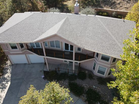 Roof shingles from above